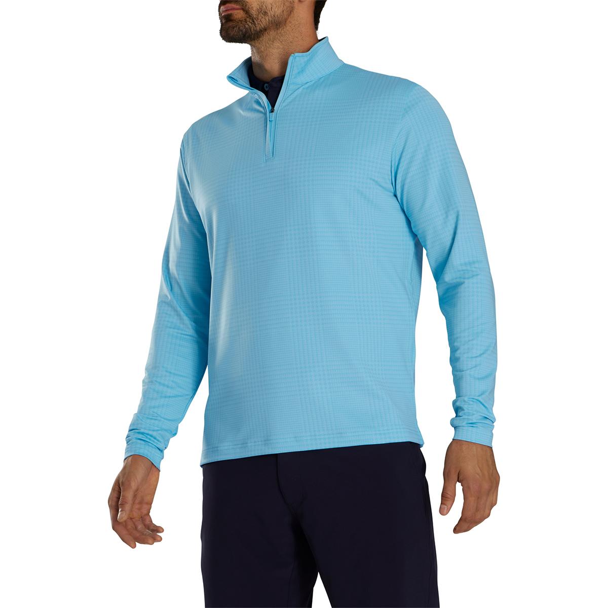 Chandail a manches longues de golf pour hommes FootJoy Glen Plaid Printed Jersey Midlayer